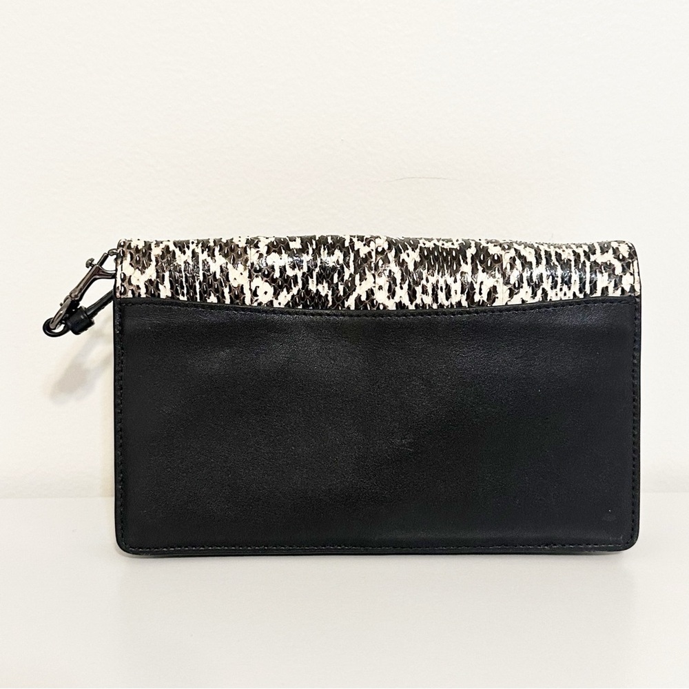 Coach Black & White Python Print Convertible Shoulder Bag & Clutch - Picture 3 of 13